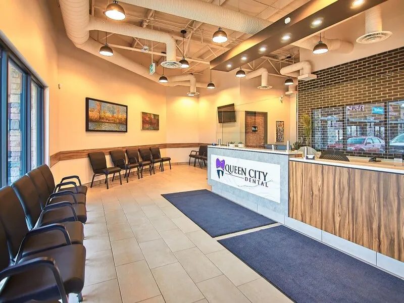 The reception area at Queen City Dental.